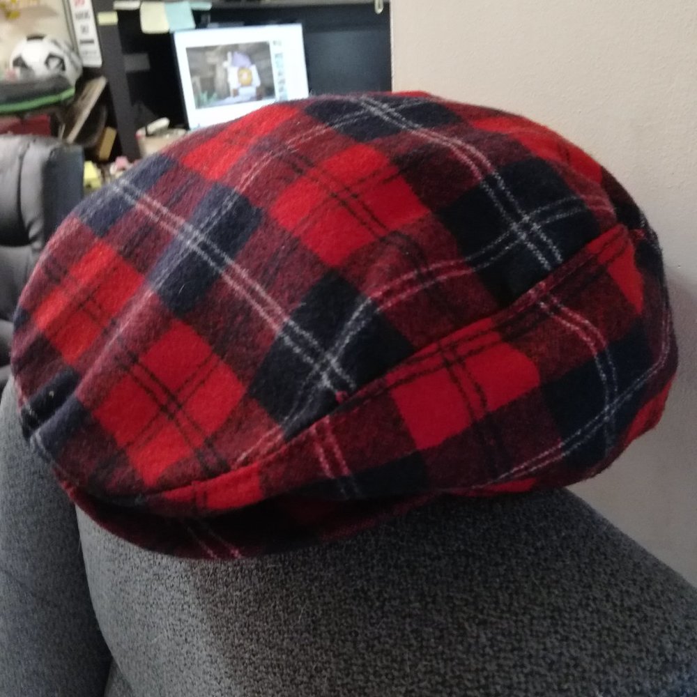 Classic Red Plaid Pendleton Newsboy Cap